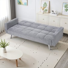Modern Fabric Sofa Bed 3 Seater Click Clack Living Room Recliner Couch Sofa Grey