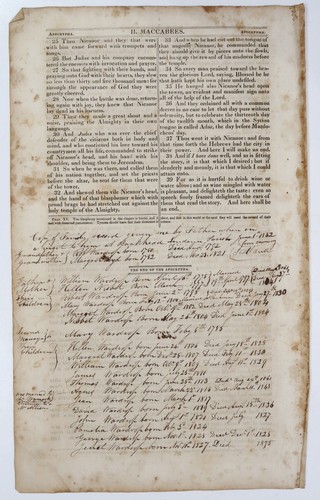 1826 brown family bible - family,