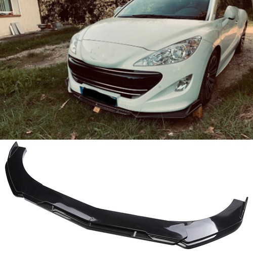 Glossy black front bumper lip - black,