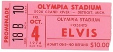 Elvis presley concert ticket - elvis,