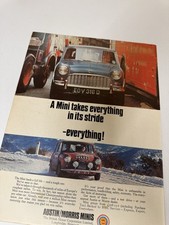 Original 1967 Classic Mini Cooper Monte Carlo Rally Magazine Advert Poster Retro