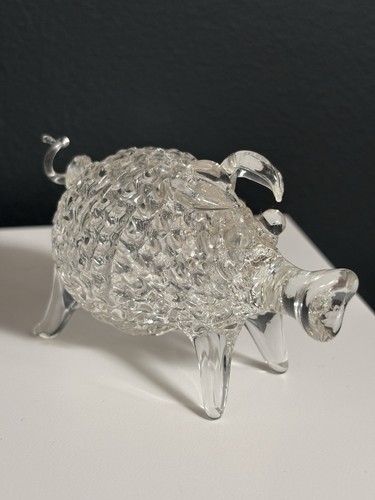 Vintage retro hand blown - blown, clear