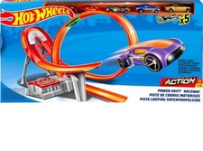 Hot Wheels Motorized Loops & Jump! Power Shift Raceway + Five Hot Wheels Cars