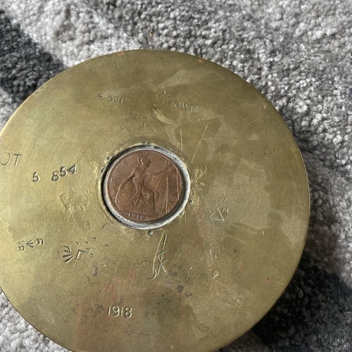 Ww1 1918 trench art shell - ww1,