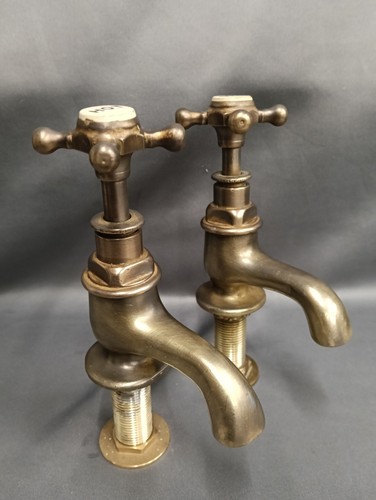 Basin taps aged bare brass - taps,