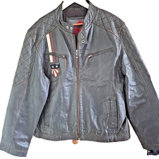Joe Browns Leather Biker Jacket American style size XL (44-46 Chest)