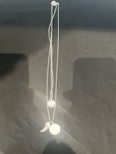 Next 3 Pendant Drop Silver Tone Necklace Costume Jewellery , 20 Inch Long