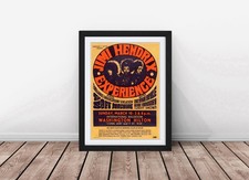 Jimi Hendrix Concert Poster Framed Wall Art Print Poster Picture, Home Decor