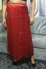 Satin Petticoat Ladies Underskirt Long Womens Black Gold Silver Red Full Slip