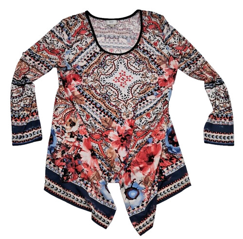 Dark floral geometric - geometric, top