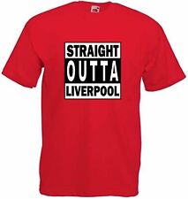 Straight Outta Liverpool Red T-Shirt - All Sizes Small-5XL
