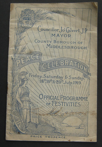 Middlesbrough 1919 peace - middlesbrough,