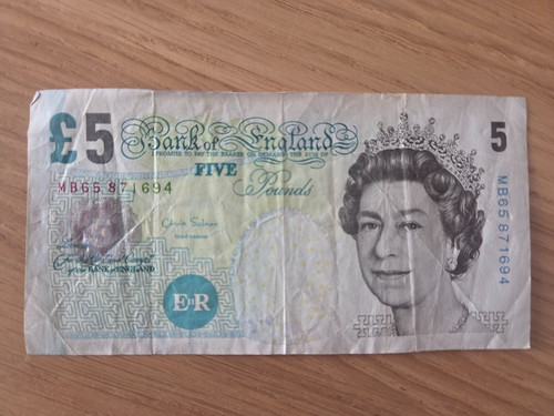 Bank england paper 5 - bank, £5