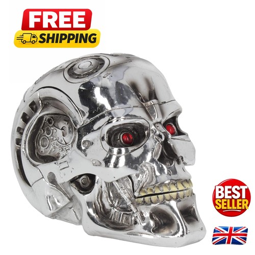 18cm silver terminator skull - 18cm,
