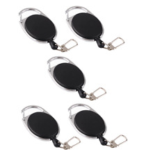 5 x Retractable Key Chain ID Holder 80cm Extendable Rope Keyring Carabina Clip