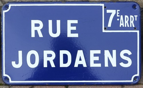 Old blue french enamel street - french,