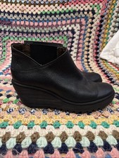 Fly London Black Leather Wedge
