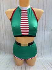 Cute Christmas elf Rave Festival Dance Outfit Wear 