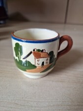 Woolcombe Moto ware ~ Vintage Pottery Cup 6cm Diameter 