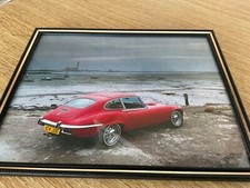 Jaguar E-type Print Classic car Framed Picture . ‘ 10 4 JOE’  10” x 8” man cave,
