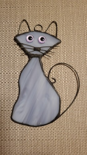 Stained glass cat sun catcher - glass"cat",