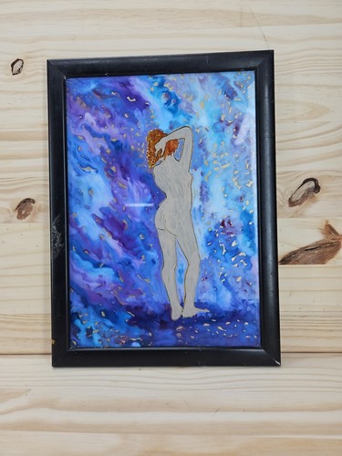 Oil glass painting mary - glass, by