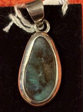 Boulder opal gemstone pendant - gemstone,