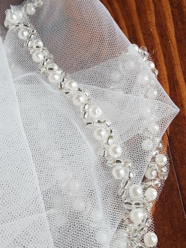 Tier wedding veil beaded - 1,