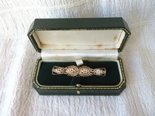 BOXED, HEAVY, VINTAGE, 9CT YELLOW GOLD & 3/4 CT DIAMOND BROOCH, 9.47gs