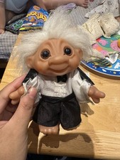 Vintage Troll Doll Dam 1984 Groom In Wedding Suit Marriage Excellent Condition