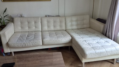 Ikea cream faux - cream, leather