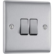 BG Brushed Steel Light Switch