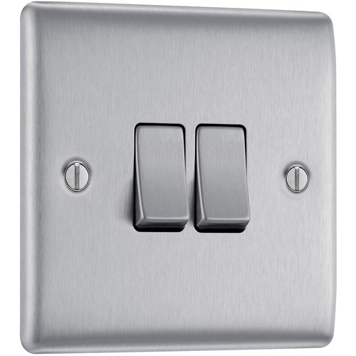 Brushed steel light switch - bg,