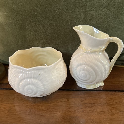 Belleek neptune shell sugar - belleek,