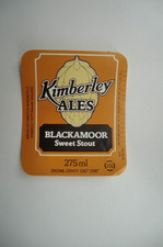 1990 HARDYS & HANSON KIMBERLEY NOTTS BLACKAMOOR SWEET STOUT BREWERY BEER LABEL