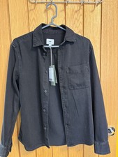 H&M REGULAR FIT DENIM SHIRT BLACK SIZE XS