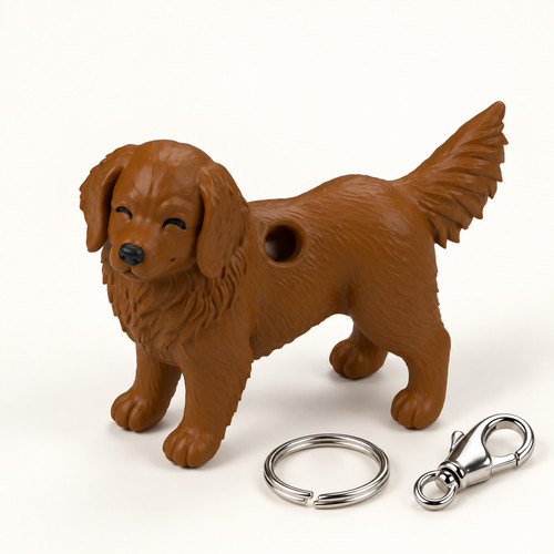 Golden retriever dog keychain - dog,