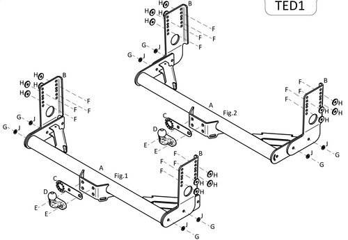 Towtrust fixed flange towbar - fixed,