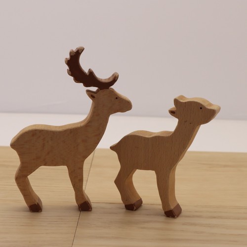 Wooden train track deer fawn - deer,