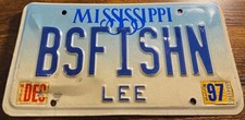 BSFISHN Vanity License Plate