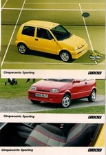 Fiat Cinquecento Sporting 1995 Original UK Market Colour Press Photographs x 3