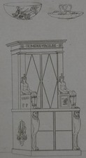 Ancient Greek Furniture Art Engraving Antique 1820's Original History Art