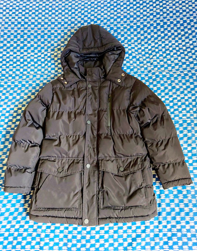 Black puffer parka - , padded