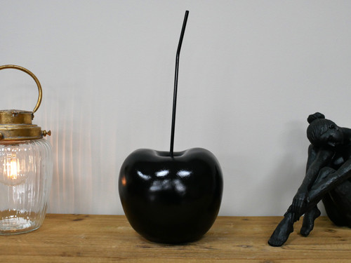 Large black cherry ornament - black,
