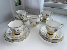 Vintage Windsor Bone China Tea Set | Beautiful Condition | 1970s | 4 Cups Set +
