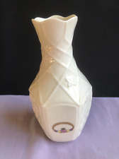 Irish Parian Ware Claddagh Friendship Vase Donegal China Gold Ring Heart