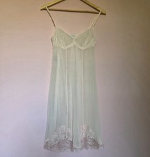 Carine Gilson Silk Slip Chemise Semi-sheer pink chiffon lace Small UK6 Couture