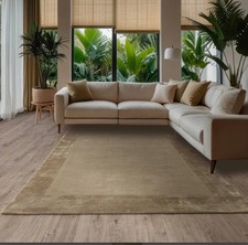 Ascot Taupe Rug Plain Bordered