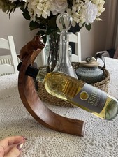 Hand carved Cat Wooden Balance Wine/bottle Holder (wine Not Included)