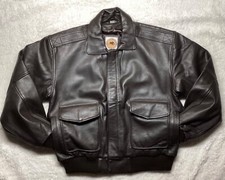 Exceptional 90’s Vintage River Goatskin Leather Flight  A~2 Type M Brown Jacket 